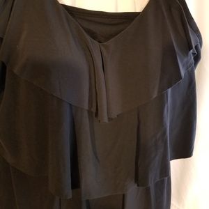 Swim top with bottoms in black.